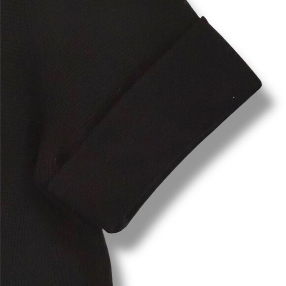 Madewell Women’s Cuffed Short Sleeve Wool Blend Sweater Black Small Hi Low Hem - Picture 5 of 8